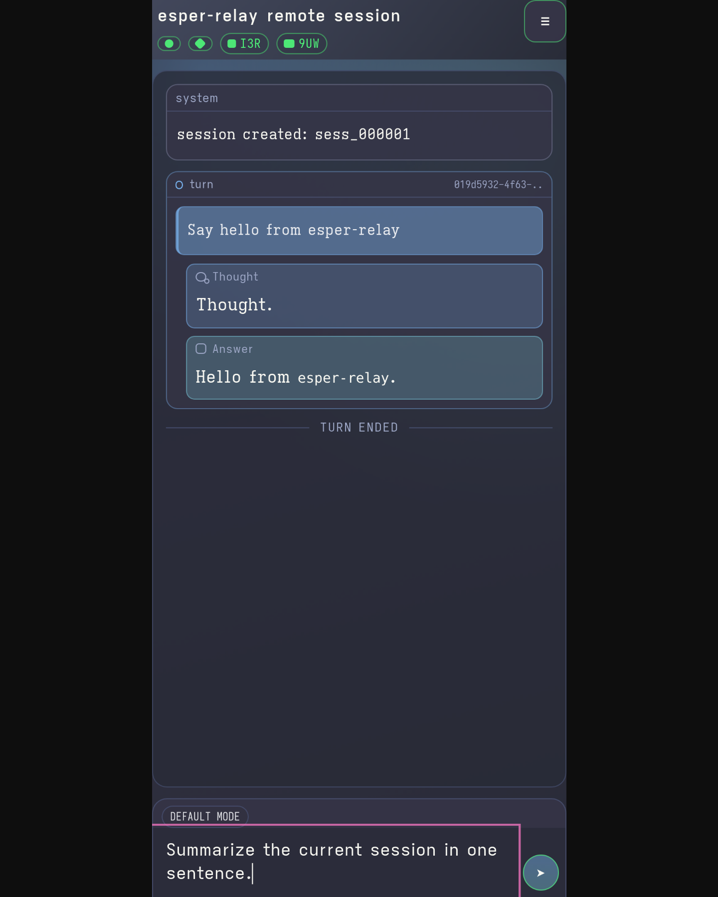 Prompt composer in Esper Relay